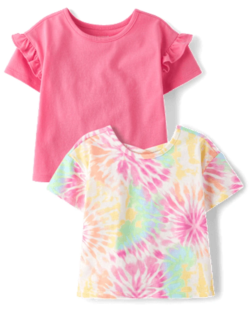 Toddler Girls Print Cross Back Top 2-Pack