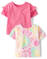 Toddler Girls Print Cross Back Top 2-Pack