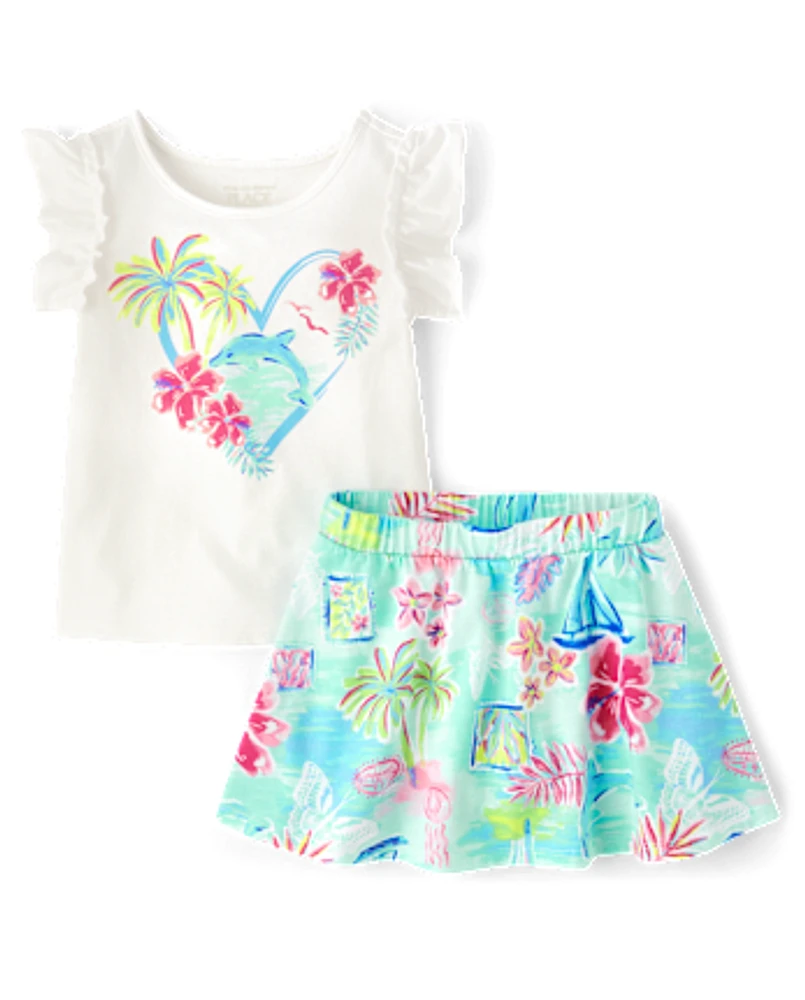 Toddler Girls Graphic 2-Piece Outfit Set