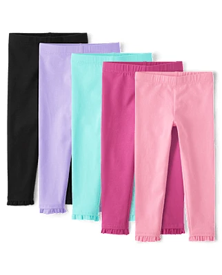 Toddler Girls Ruffle Leggings 5-Pack