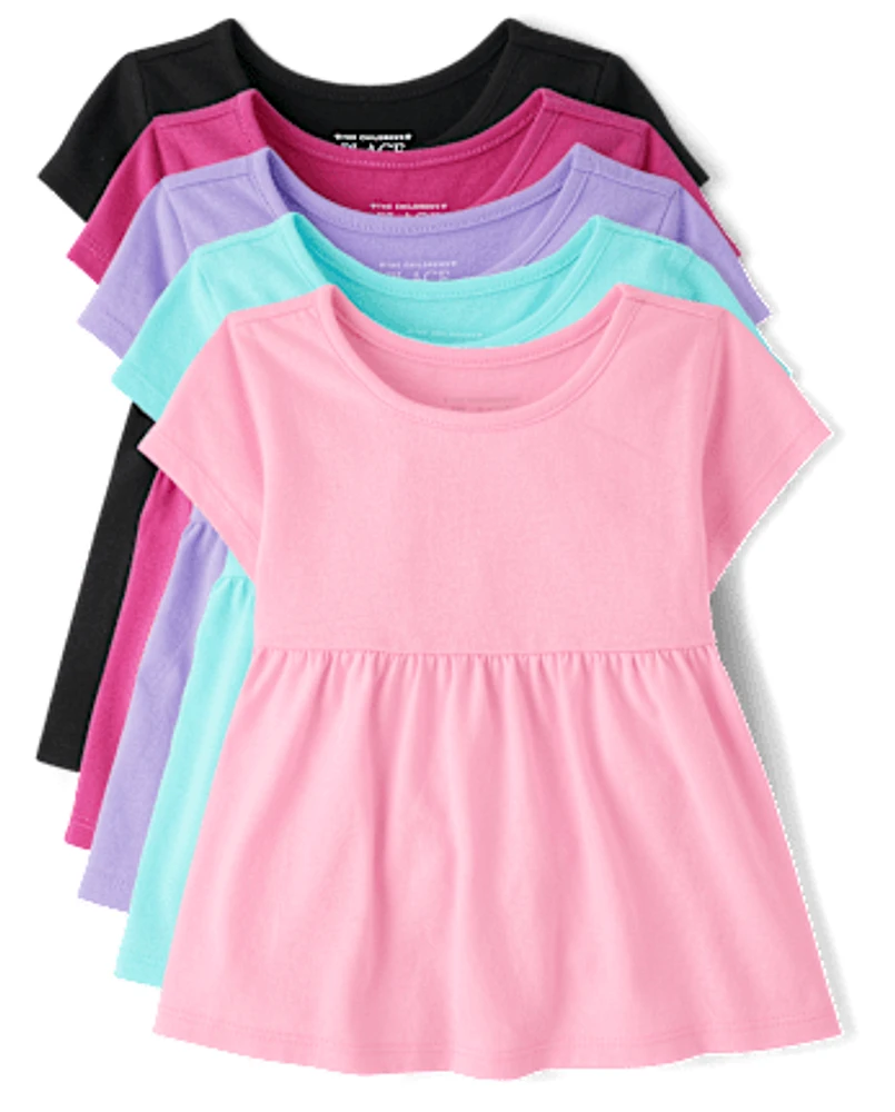 Toddler Girls Empire Babydoll Top 5-Pack