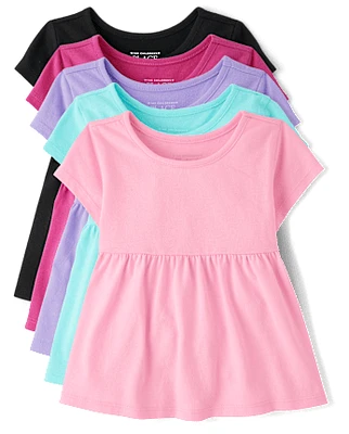 Toddler Girls Empire Babydoll Top 5-Pack