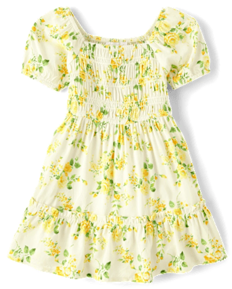 Toddler Girls Mommy And Me Floral Ruffle Dress