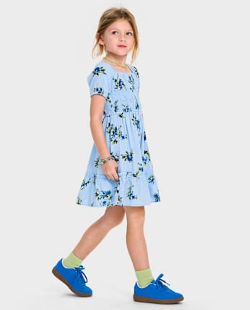 Toddler Girls Mommy And Me Floral Ruffle Dress