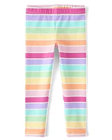 Toddler Girls Rainbow Striped Leggings