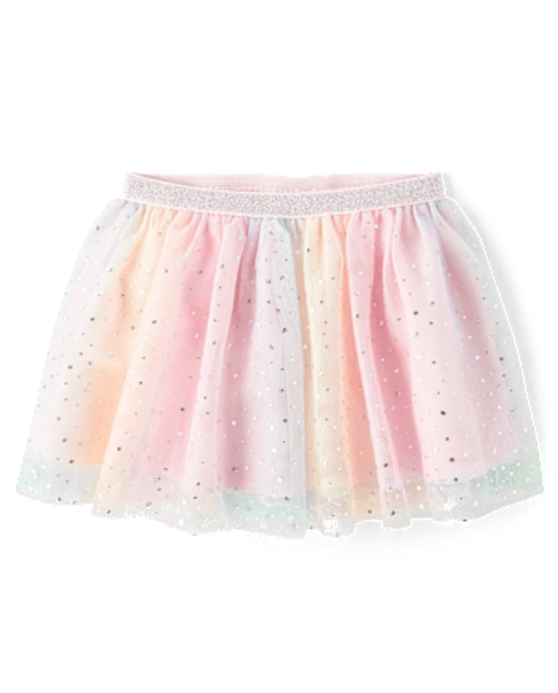 Toddler Girls Rainbow Ombre Tutu Skirt