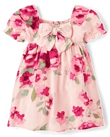 Toddler Girls Floral Bow Back Dress