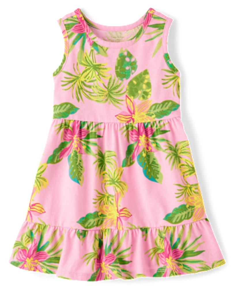 Baby And Toddler Girls Tropical Tiered Dress