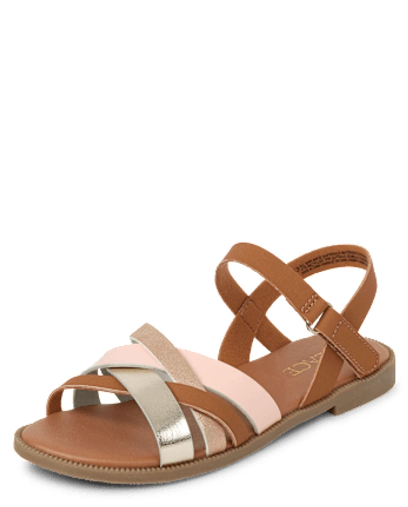 Girls Cross Strap Sandals