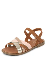 Girls Cross Strap Sandals