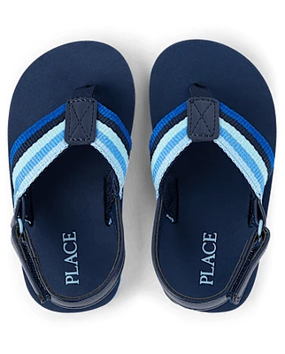 Toddler Boys Striped Flip Flops