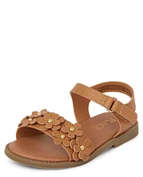 Toddler Girls Jeweled Flower Sandals