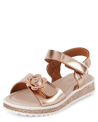 Toddler Girls Glitter Platform Sandals