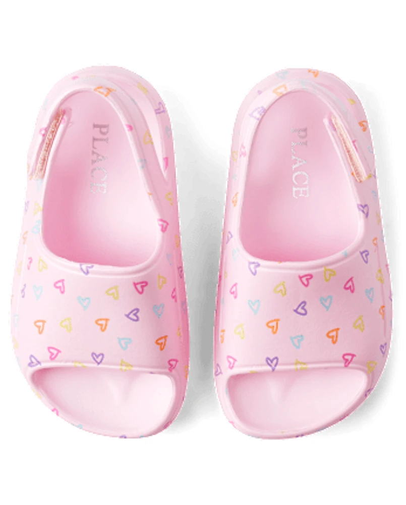 Toddler Girls Rainbow Heart Slides