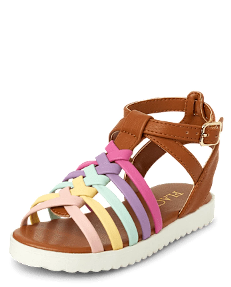 Toddler Girls Rainbow Gladiator Sandals