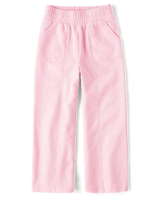 Girls Fleece Wide Leg Lounge Pants