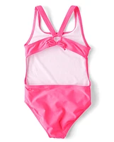 Girls Cut-Out One Piece Swimsuit