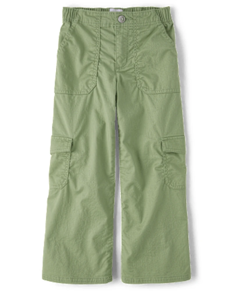 Girls Wide Leg Cargo Pants