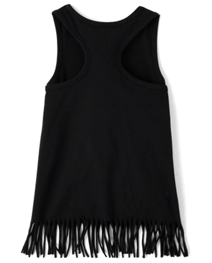 Girls Graphic Fringe Tank Top