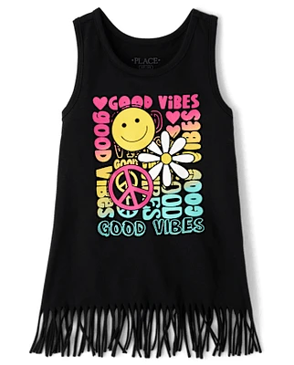 Girls Graphic Fringe Tank Top