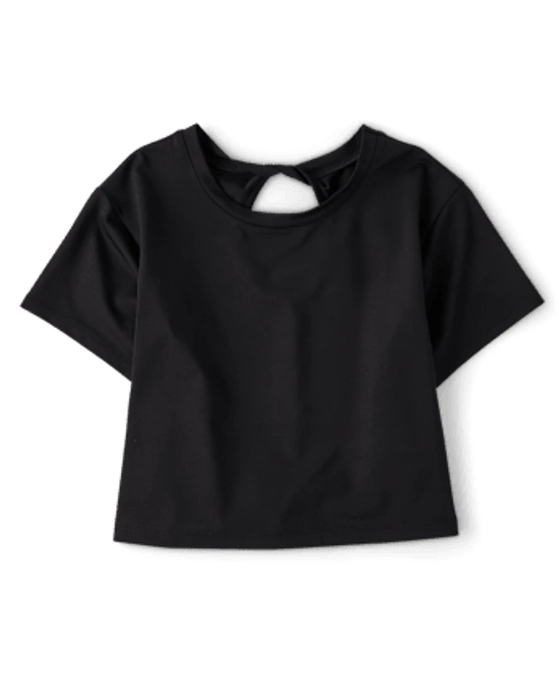 Girls Quick Dry Twist Back Boxy Top