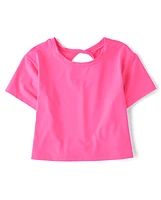 Girls Quick Dry Twist Back Boxy Top