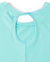 Girls Quick Dry Twist Back Boxy Top