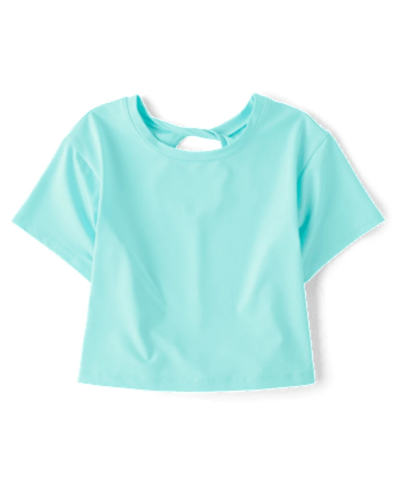 Girls Quick Dry Twist Back Boxy Top