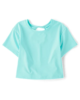 Girls Quick Dry Twist Back Boxy Top