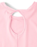 Girls Quick Dry Twist Back Boxy Top