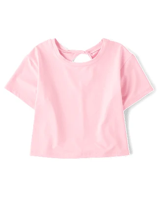 Girls Quick Dry Twist Back Boxy Top