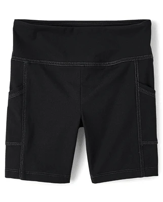 Girls Quick Dry High Rise Bike Shorts