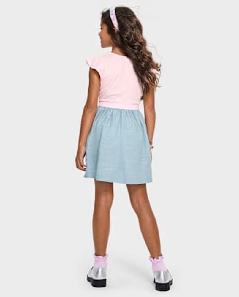 Girls Bunny Fit And Flare Dress