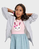 Girls Bunny Fit And Flare Dress