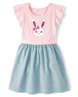 Girls Bunny Fit And Flare Dress