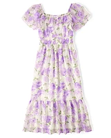 Womens Mommy And Me Floral Tiered Dress