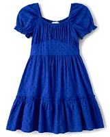 Girls Mommy And Me Bow Back Ruffle Dress