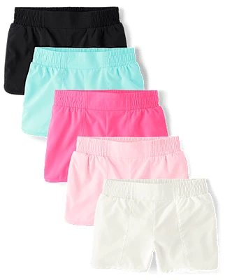 Girls Quick Dry Lined Shorts 5-Pack