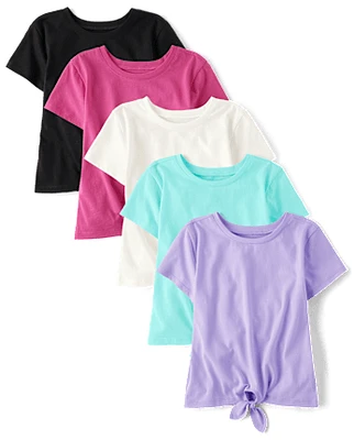 Girls Tie Front Top 5-Pack