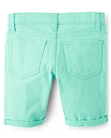 Girls Roll Cuff Twill Skimmer Shorts