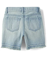 Girls Denim Midi Shorts