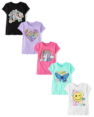 Girls Icon Graphic Tee 5-Pack