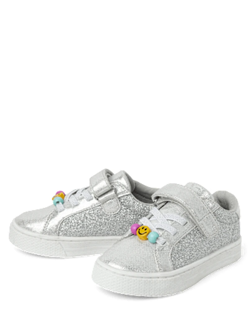 Toddler Girls Glitter Beaded Low Top Sneakers