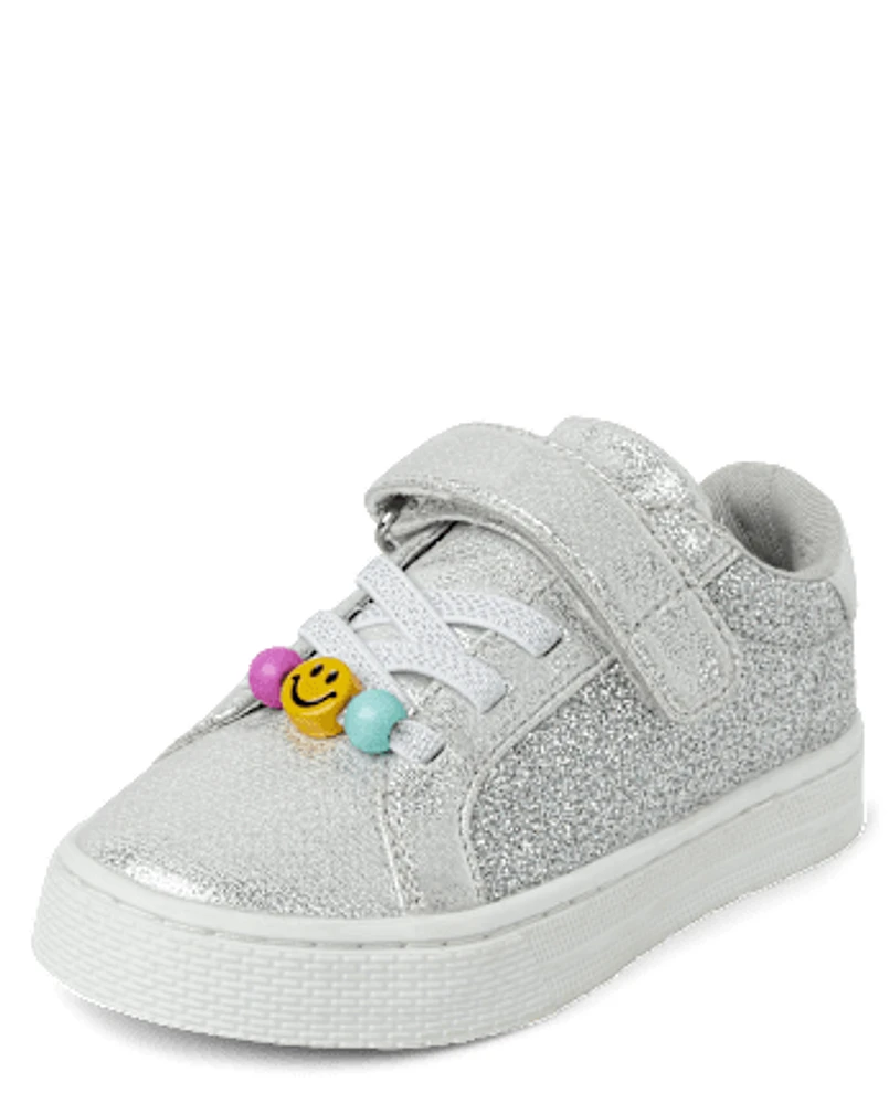 Toddler Girls Glitter Beaded Low Top Sneakers