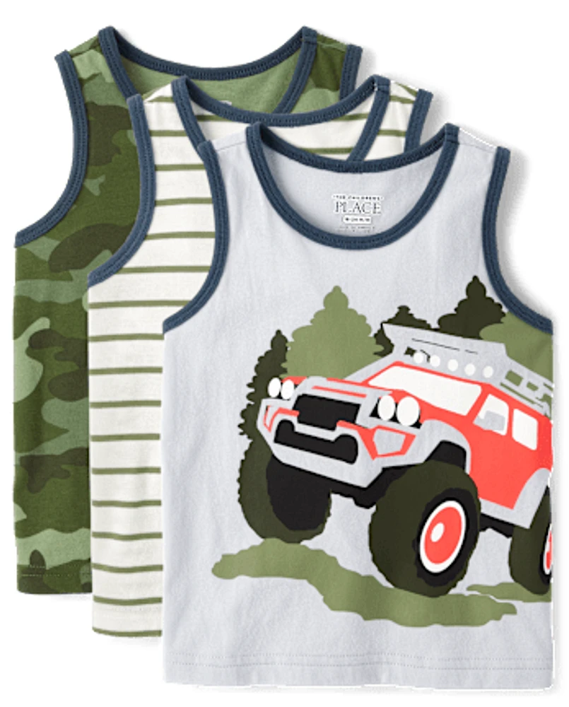 Baby And Toddler Boys Camo Tank Top 3-Pack