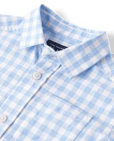 Baby And Toddler Boys Dad Me Gingham Poplin Button Up Shirt