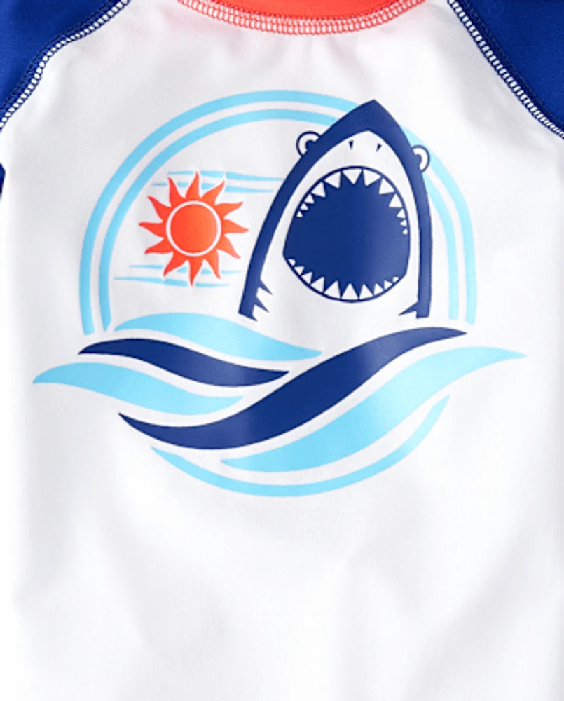 Baby And Toddler Boys Graphic Rashguard Swimsuit