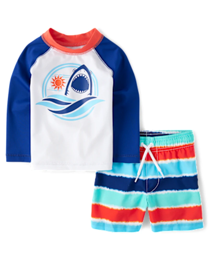 Baby And Toddler Boys Graphic Rashguard Swimsuit