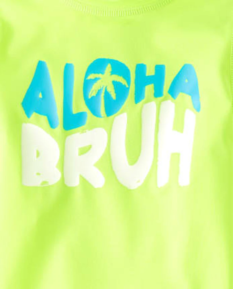 Baby And Toddler Boys Aloha Bruh Rashguard Swimsuit