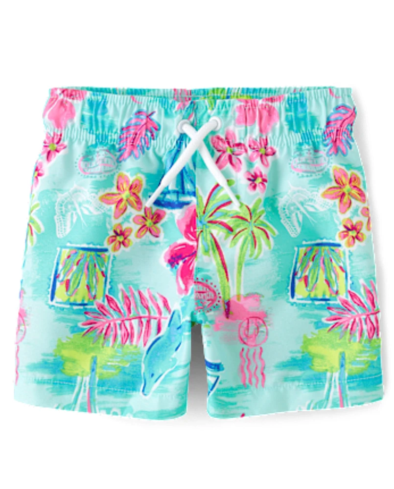 Baby And Toddler Boys Print Swim Trunks